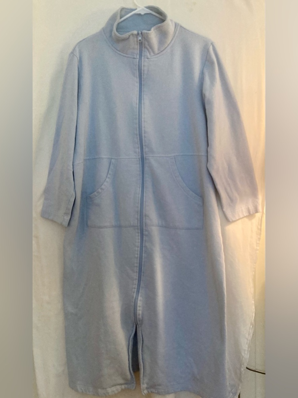 Blair Light Blue Full Zip High Neck Maxi Full Length Sweatshirt Size M